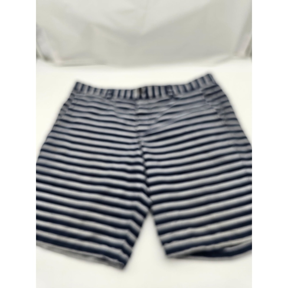Gap Classic Khakis Mens 38 Navy Blue White Striped Cotton Chino Shorts